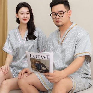提花300斤男款 汗蒸服女大码 足疗洗浴按摩按摩桑拿服浴衣家居睡衣