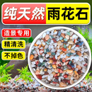 天然彩石雨花石鱼缸装 饰造景底部石头鱼缸底部砂石五彩原石鹅卵石