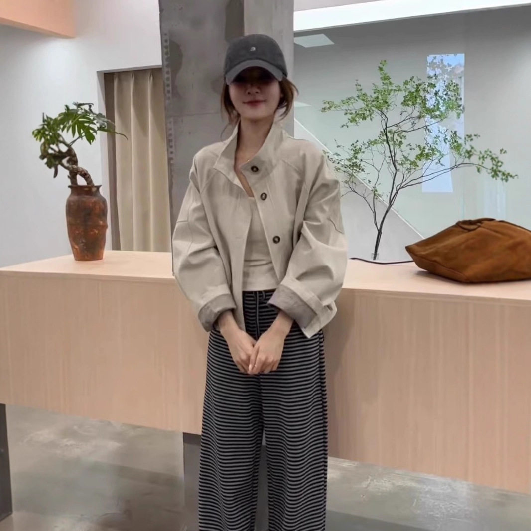 秋季外套女韩系立领2026新款宽松显瘦小个子时尚休闲百搭夹克上衣