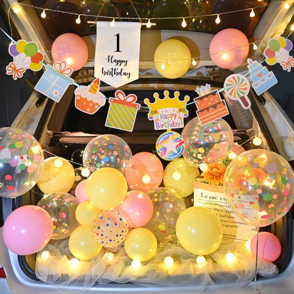 轿车后备箱惊喜布置儿童女儿生日车尾箱创意场景装饰男孩宝宝卡通