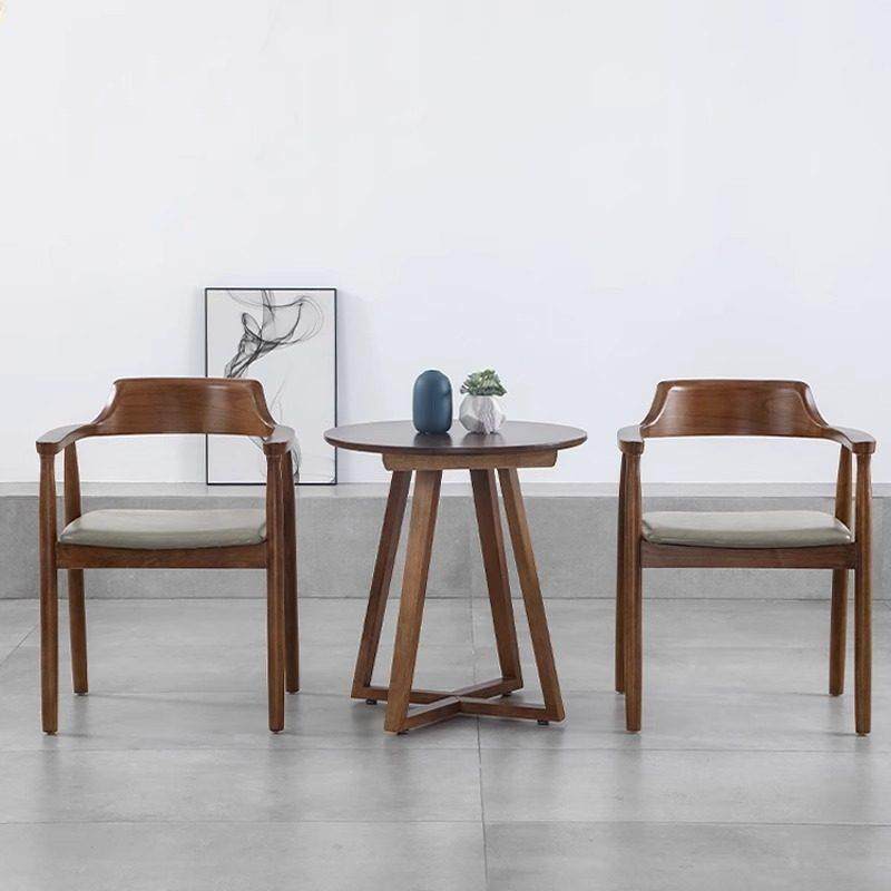 胡桃木餐桌家用小户型饭桌实木圆桌椅组合咖啡厅阳台休闲洽谈桌子,住宅家具,实木餐桌,淘宝优惠券,粉丝福利购,淘宝优惠卷