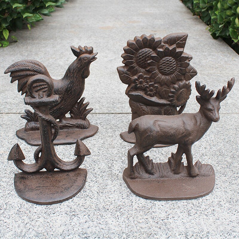 优选欧式铸铁 铁艺复古门挡门顶门档门碰顶门挡家居庭院装饰摆件