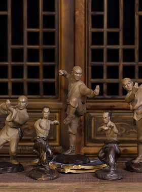 中国风花园户外摆件功夫盆景盆栽装饰搭配石湾陶瓷中华武术少林寺