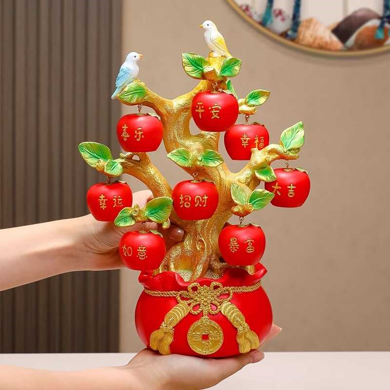 新款发财树招财摆件高档家居装饰客厅电视柜玄关小摇钱树开业礼品