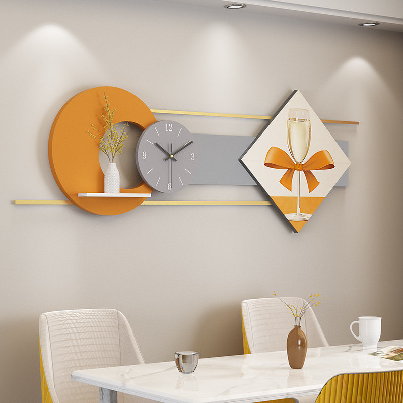 优选创意餐厅静音时钟挂表家用挂钟轻奢客厅背景墙上装饰卧室钟表