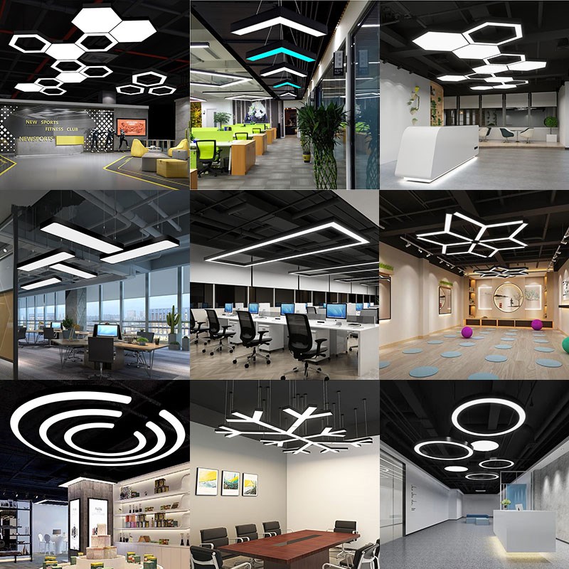 办公室吸顶灯led办公灯台球室电玩城VR室游乐场超市商场店铺吊灯