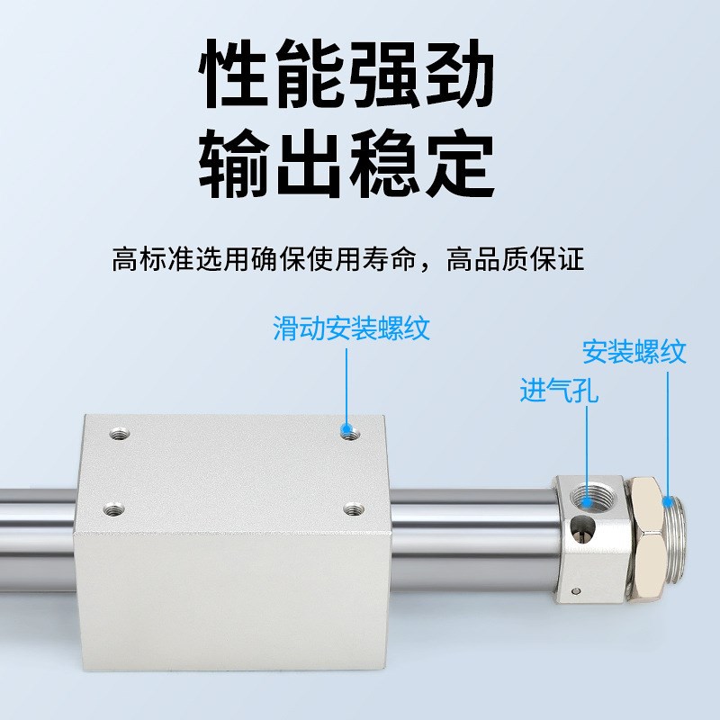 亚德客型磁藕式RMS无杆气缸16汽缸25/32/40长行程100X200气动300