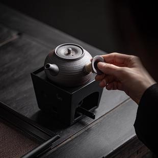 侧把茶壶陶瓷家用复古泡茶器日式 粗陶手工素烧老式 防烫单壶手执壶