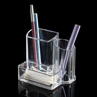透明亚克力化妆刷收纳桶桌面办公学生名片笔筒美甲工具梳子整理盒