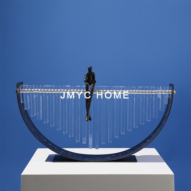 现代轻奢样板间玄关人物亚克力摆件办公室别墅客厅家居软装饰品