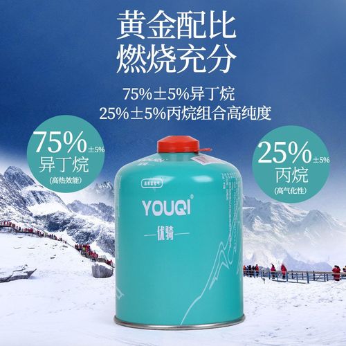 优骑户外便携扁气罐高山罐高寒高海拔野炊野营炉具气罐450克