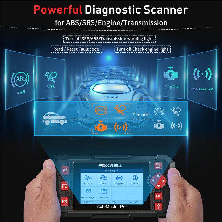 FOXWELL NT604 Elite OBD2汽车诊断工具发动机ABS SRS 变速箱诊断
