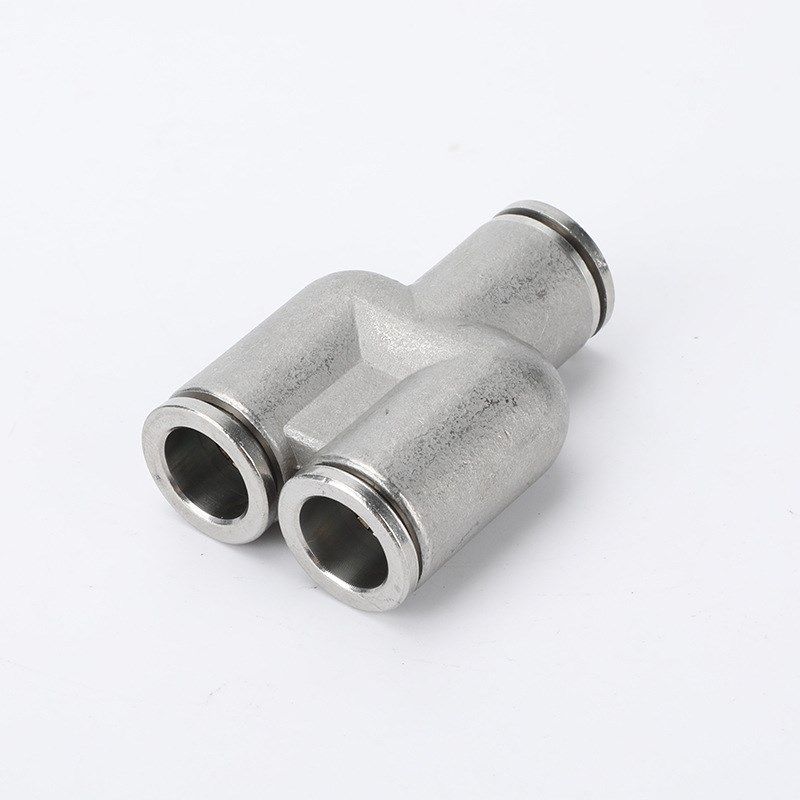 不锈钢PY接头三通变径快插接头异Y型12-10-8-6-4气动气管接头