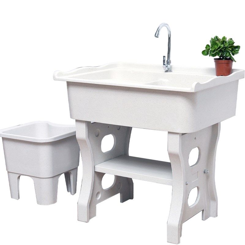 室外阳台单独整石英石洗衣池和洗脸台盆一体农村户外庭院大理