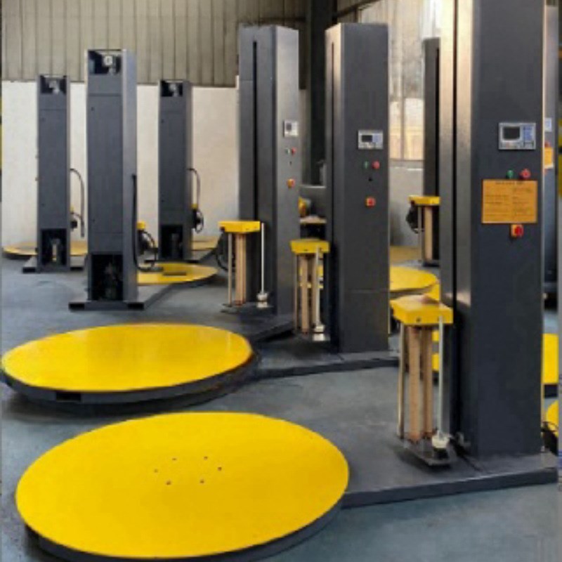 全自动托盘缠绕膜打包机中型PE缠绕膜缠绕机胶带缠绕机包膜机现货