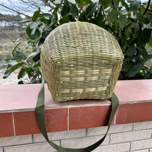 竹编采茶篓 挎背篓 泥鳅篓 鱼篓 捡菌子篓全竹青手工编织采茶尖篮