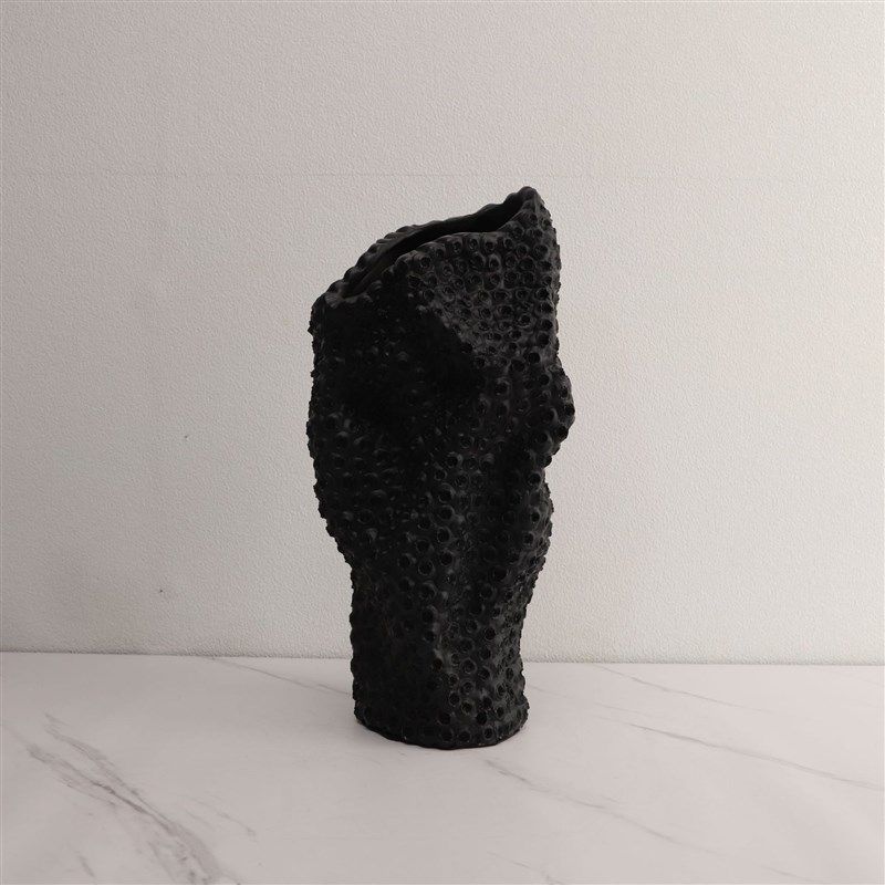 简约现代白色圆点多孔花器树脂摆件样板房家居客厅创意花瓶装饰品