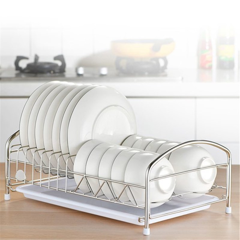 不锈钢碗碟沥水架 厨房单层台面架 放盘子碗筷橱柜收纳置物架