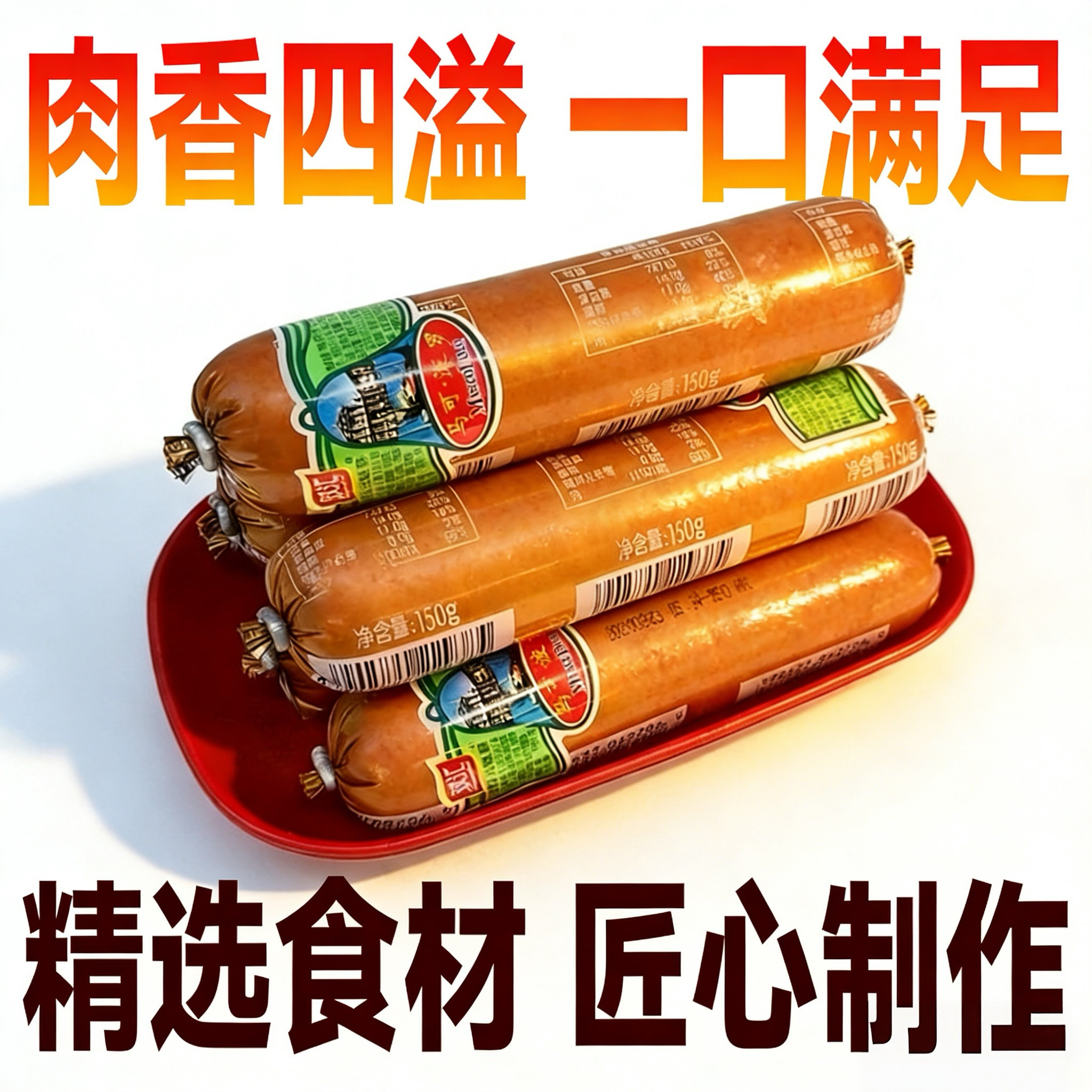 马可波罗火腿肠150g精选食材匠心制作休闲零食传统肉香四溢即食