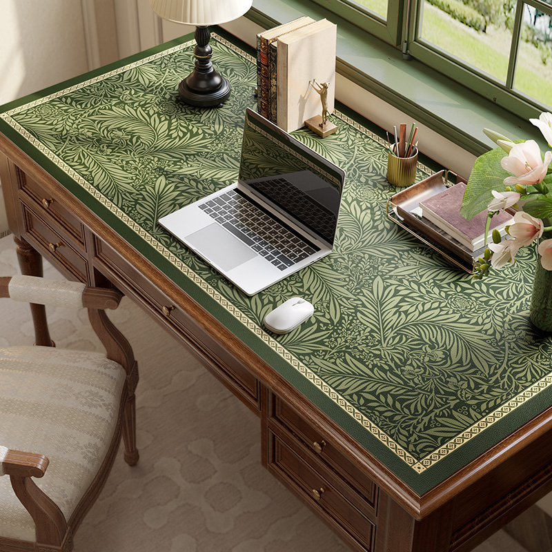 范居态度雨林现代风书桌皮革桌垫高级感梳妆台化妆桌面垫子可裁剪