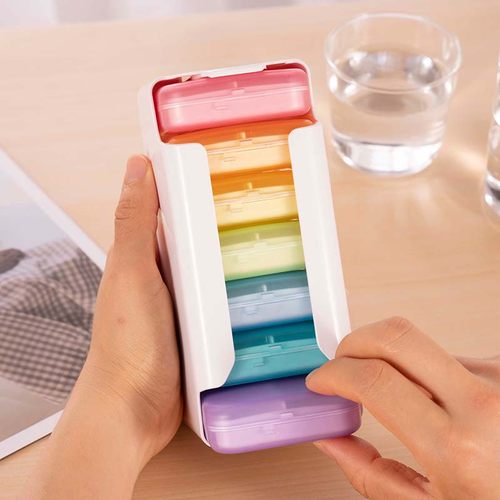 优选药盒7天28格大容量分装便携带老人星期一周早中晚饭前后装药