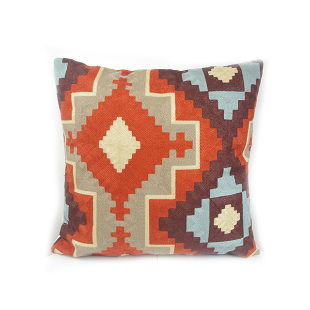 样板房高档土耳其风格kilim砖红绣花靠垫民族风抱枕绣花抱枕