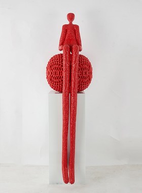 优选酒店迎宾抽象软装饰品艺术条纹长腿美女舞蹈女神大型落地雕塑