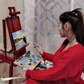 优选专业实木写生油画箱手提折叠便携美术工具油画架支架式 多功能