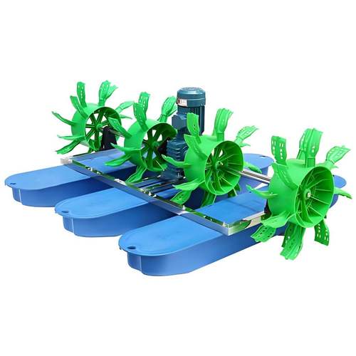 家用电220v1.5KW浮船增氧机3塑料船4叶轮水车式增氧泵