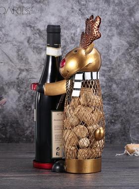 网状圣诞麋鹿酒架工艺品摆件创意家居摆件装饰工艺品