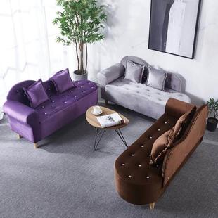 布艺小户型轻奢小沙发客厅简约现代租房服装店贵妃沙发椅双人卧室