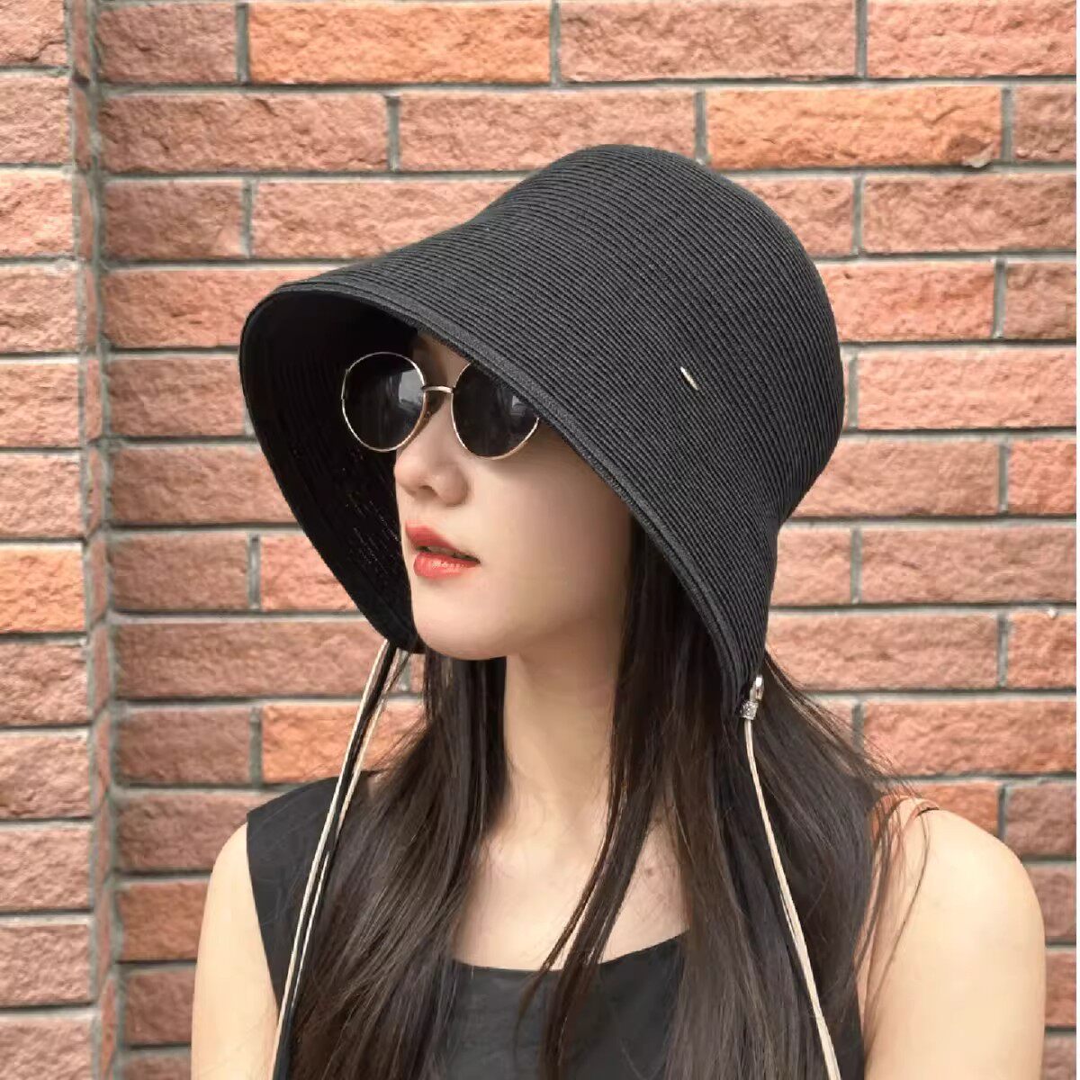 流苏羽毛渔夫帽子女2026春夏季新款时尚显脸小遮阳防晒盆帽遮阳帽