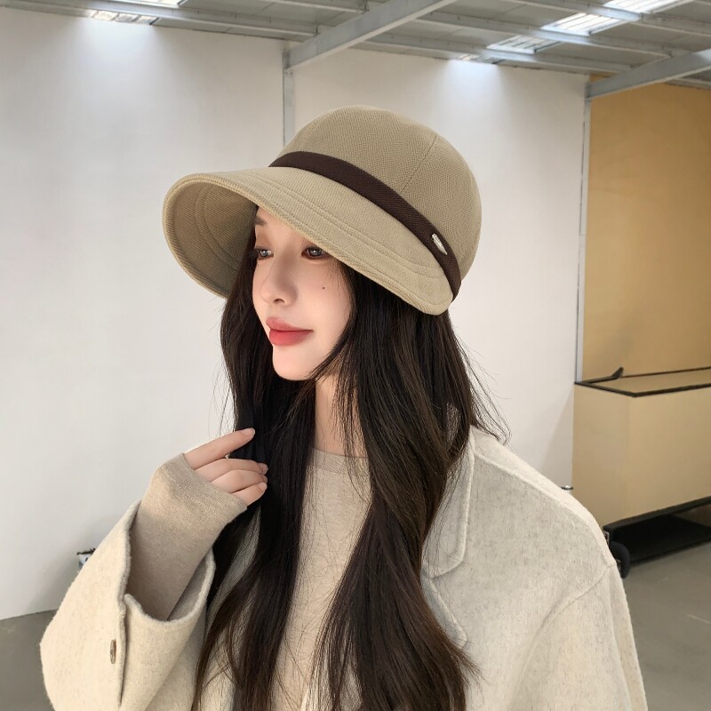 鸭舌帽子女秋冬季简约风高级感透气日常百搭棒球帽遮阳防晒渔夫帽