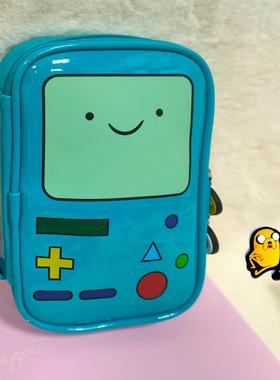 正品AdventureTime探险活宝化妆包卡通BMO机器人文具袋收纳包PU绿