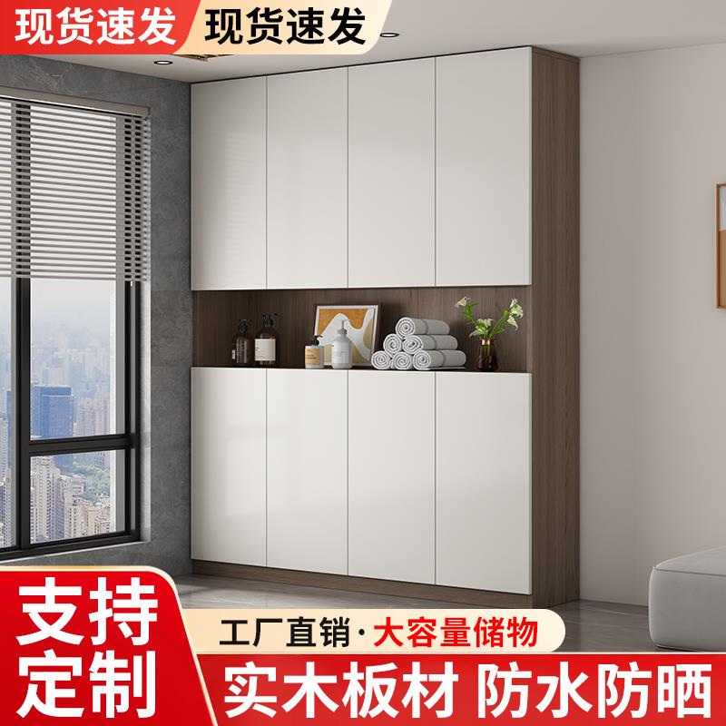 全实木可定制阳台储物柜飘窗收纳柜靠墙一体杂物柜防水防晒置物柜