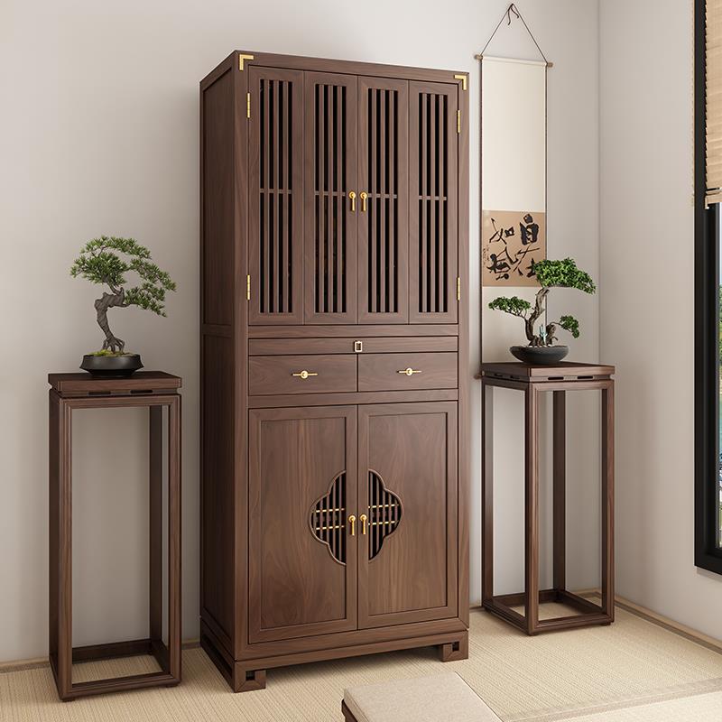 北美黑胡桃木佛龛新中式立柜佛台菩萨柜子佛柜家用供桌财神爷神台