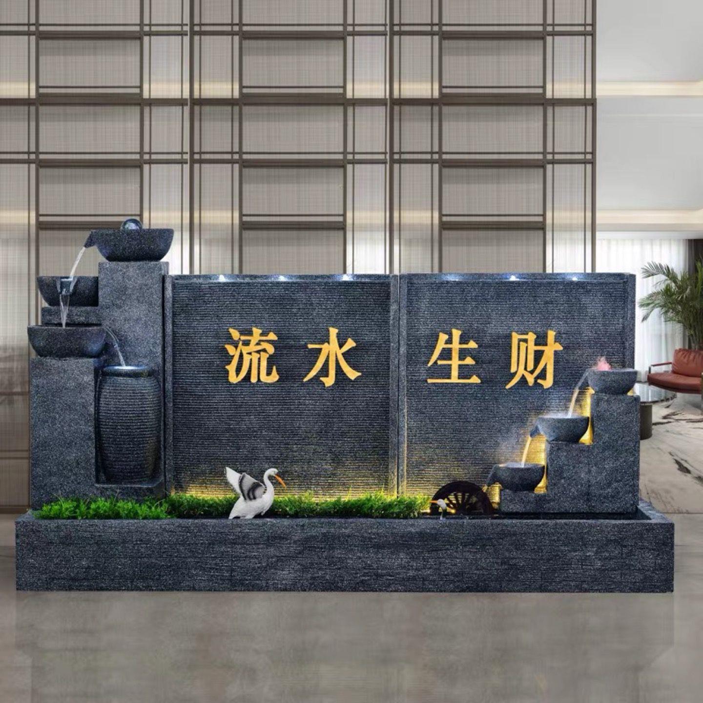 大型水幕墙流水屏风喷泉室循环水景观阳台客厅庭院养鱼池落地摆件