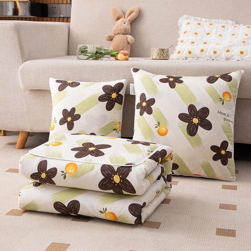 全棉多功能二合一枕头被汽车折叠靠垫腰沙发午休空调被子午睡毛毯