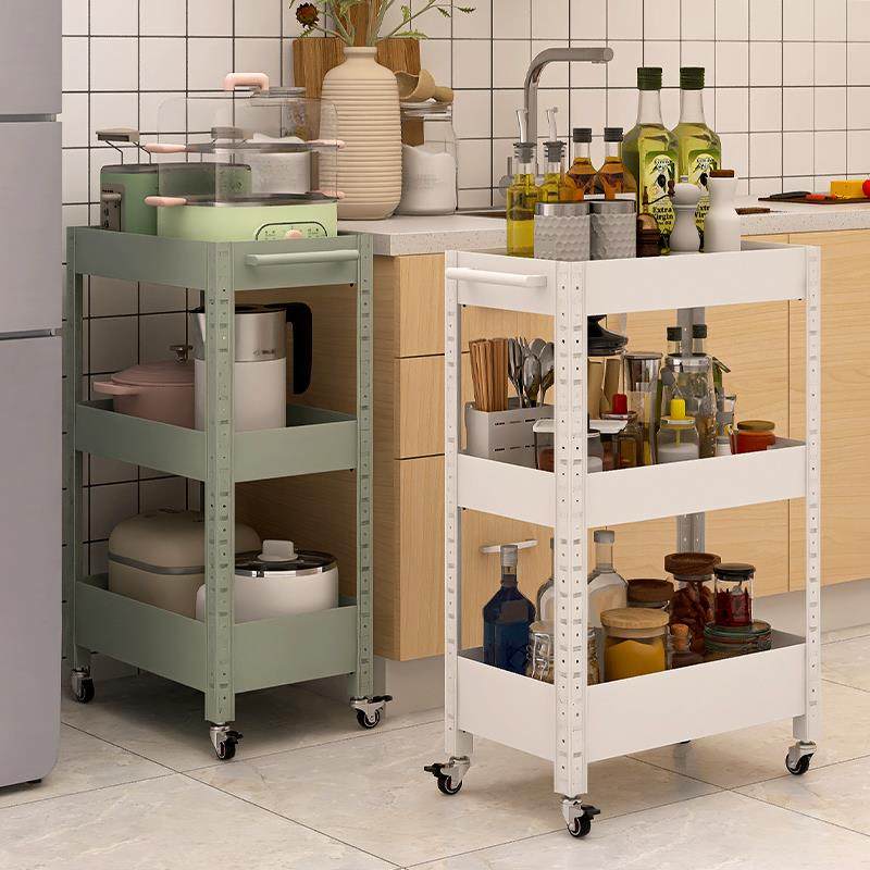 峰阳厨房小推车置物架金属家用零食调味料落地收纳移动餐车