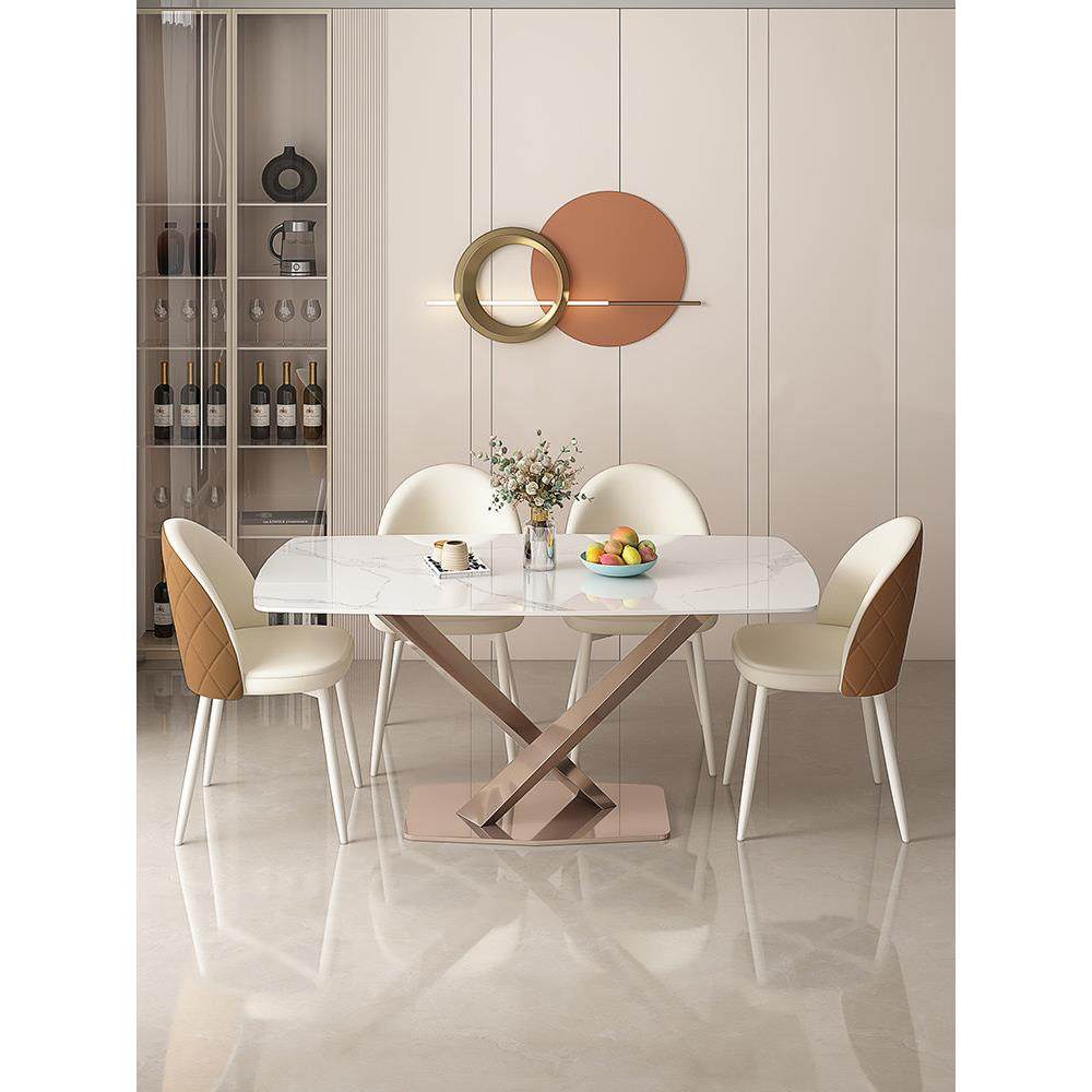 意式岩板餐桌椅组合现代简约轻奢西餐厅家用小户型长方形吃饭桌子,住宅家具,岩板餐桌,淘宝优惠券,粉丝福利购,淘宝优惠卷