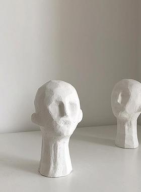 秘密卡车ins冷淡风粗糙石膏抽象人物雕塑摆件北欧民宿咖啡馆软装