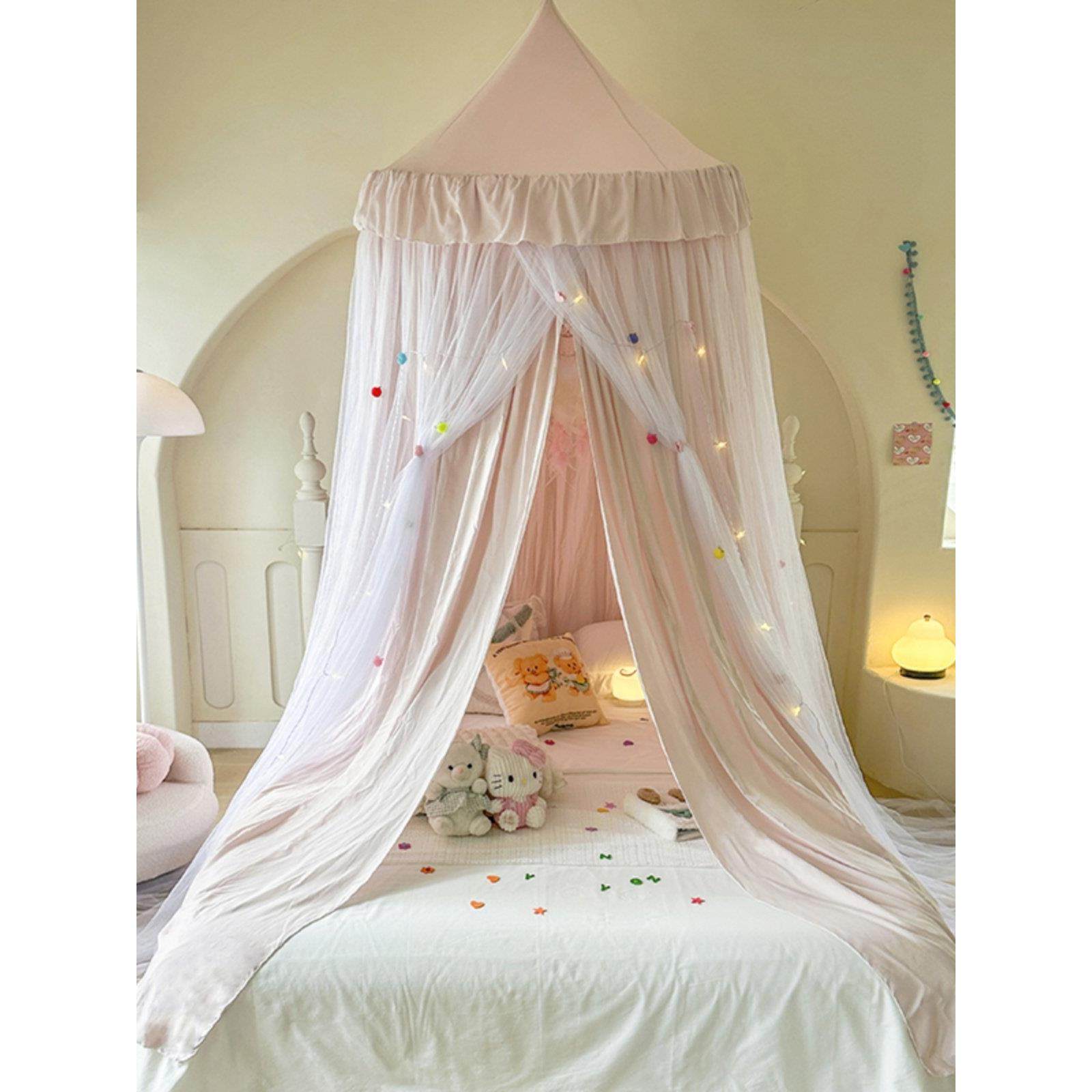 a级免安装双层尖顶蚊帐遮光床帘防尘地板立式家用天花公主式,床上用品,蚊帐,淘宝优惠券,粉丝福利购,淘宝优惠卷