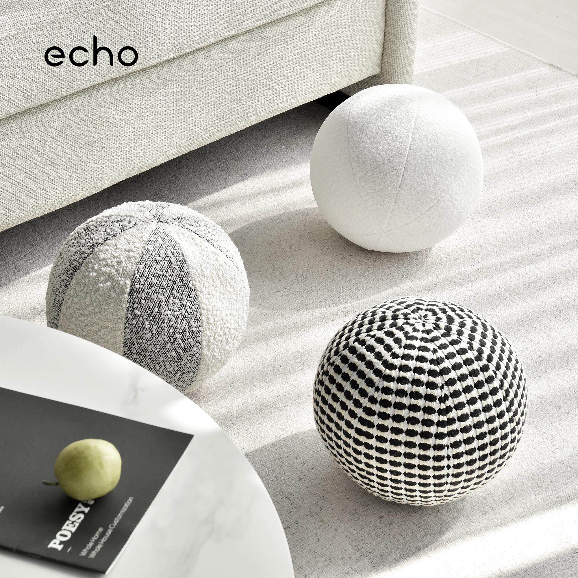 轻奢样板房圆球形抱枕糖果枕沙发北欧ins毛绒儿童房飘窗定制圆枕