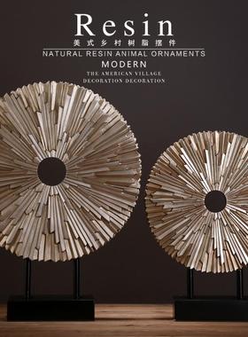 新中式玄关树脂摆件酒柜家居摆设欧式样板房客厅电视柜轻奢装饰品