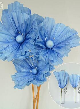 饰仿真EEVA虞美A窗虞美人泡沫花罂粟花路引花酒店橱摄影布置装婚