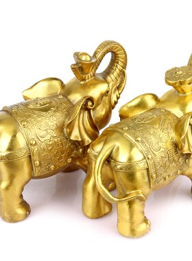 兴旺 纯铜吉祥如意吸水大象一对铜象对象.摆件财福象