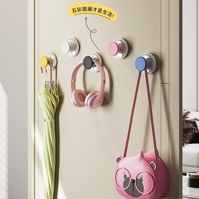 真空吸盘宿舍浴室粘钩免打孔书包挂钩强力挂衣钩桌边门后架收纳墙