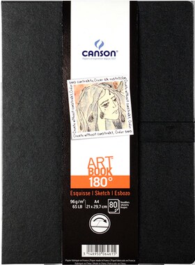 canson康颂eART BOOK艺术绘画本180系列96g 80张 素描本 黑色硬