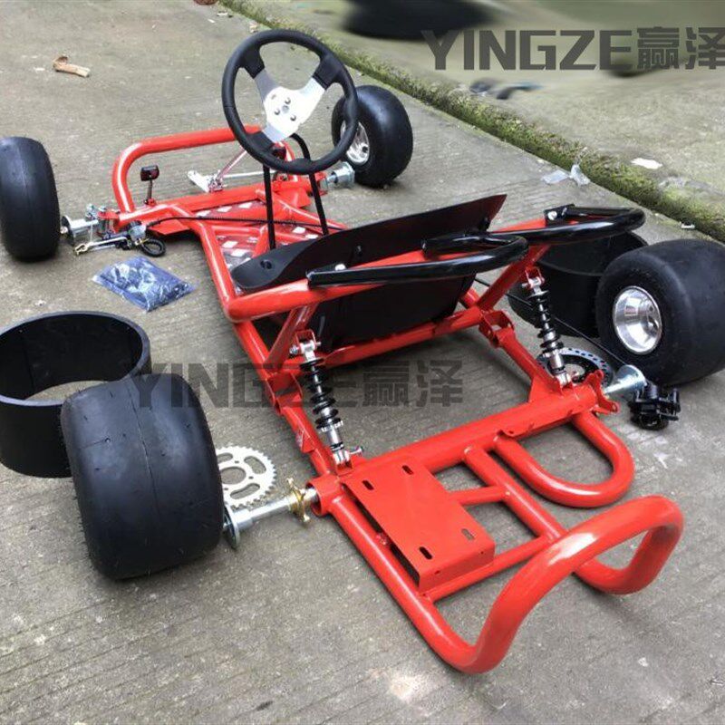 DIY四轮摩托车漂移卡丁车配件全套车架车身前转向后轴Y后桥5寸轮