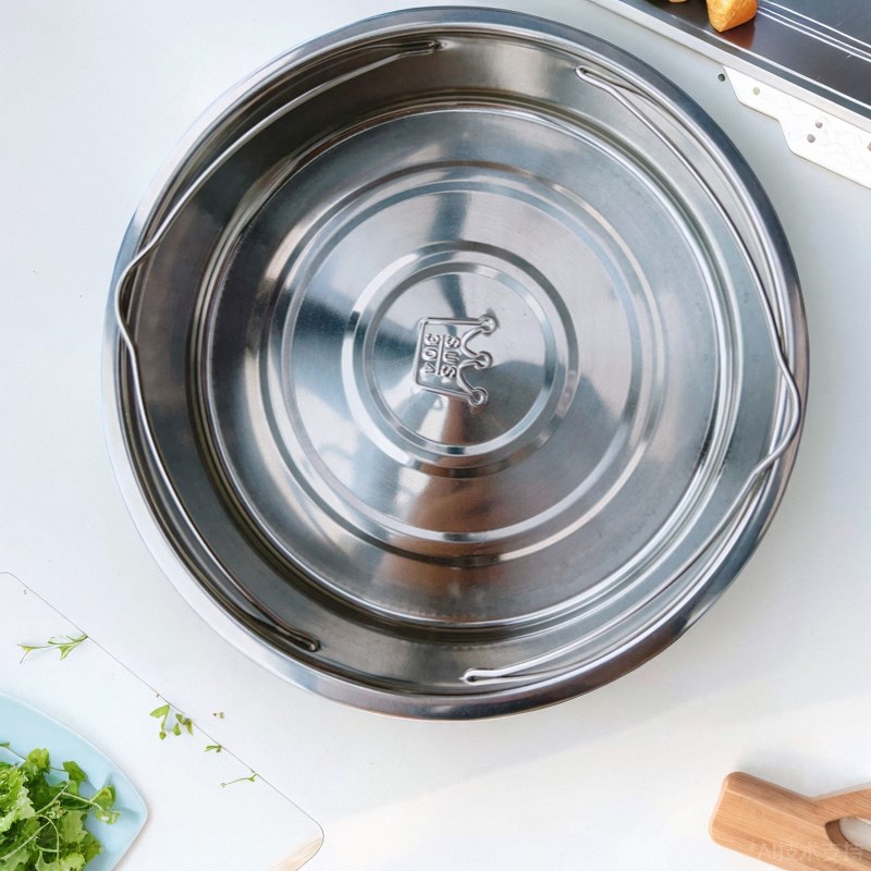 带提手蒸笼提手蒸笼蒸格电饭锅无孔蒸E盆电饭锅蒸架304不锈钢蒸盆